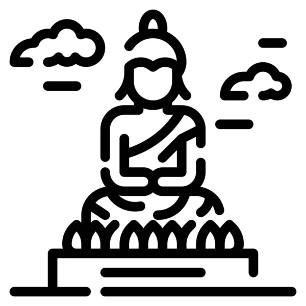 Ázsiai Buddha Nagy Ikon — Stock Vector