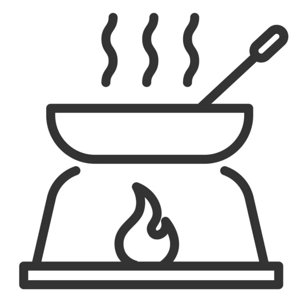 Icono Fondue Queso Europe Estilo Esquema — Archivo Imágenes Vectoriales