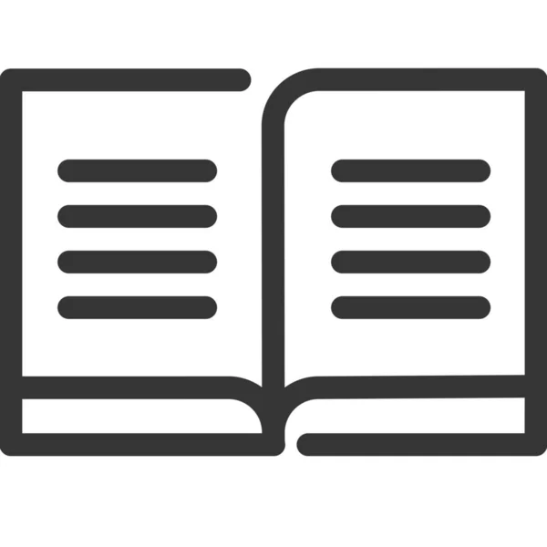 Libro Conocimiento Lección Icono Estilo Esquema — Vector de stock