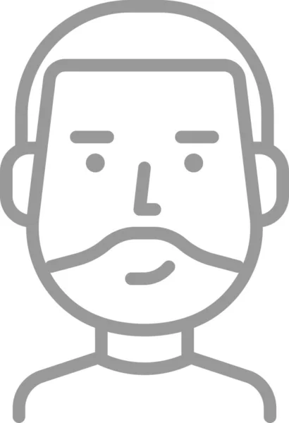 Avatar Barba Calva Icono Estilo Esquema — Vector de stock