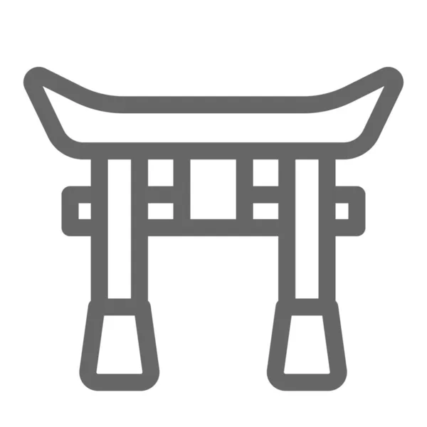Asia Gate Icône Japonaise Dans Style Outline — Image vectorielle