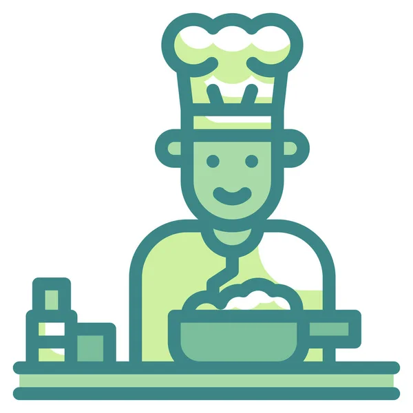 Chef Cocina Icono Cocina — Vector de stock