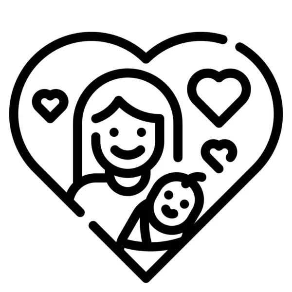 Heart Love Icon Mother Father Day Category — Stock Vector