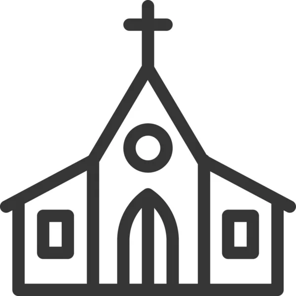 Architecture Building Church Icon Outline Style — Stock Vector