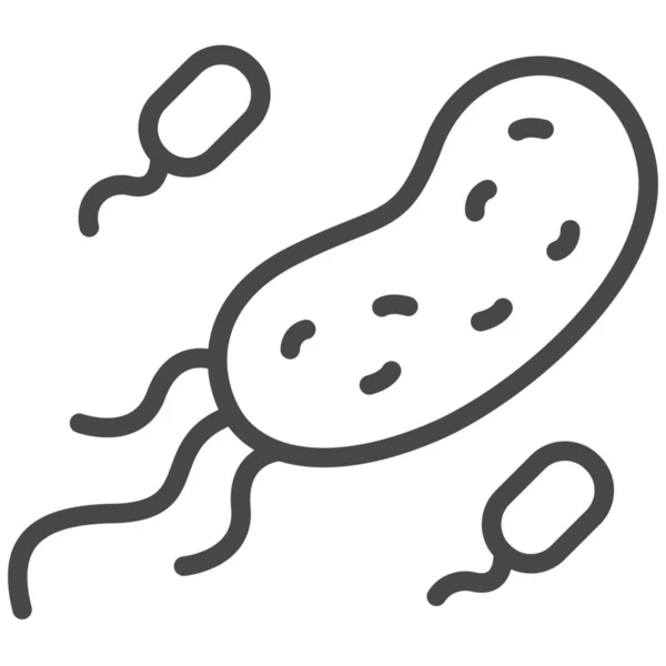 Bacteria Enfermedad Microorganismo Icono Estilo Esquema — Vector de stock