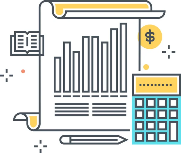 Calculadora Gráficos Barras Analíticas Icono Estilo Contorno Rellenado — Vector de stock