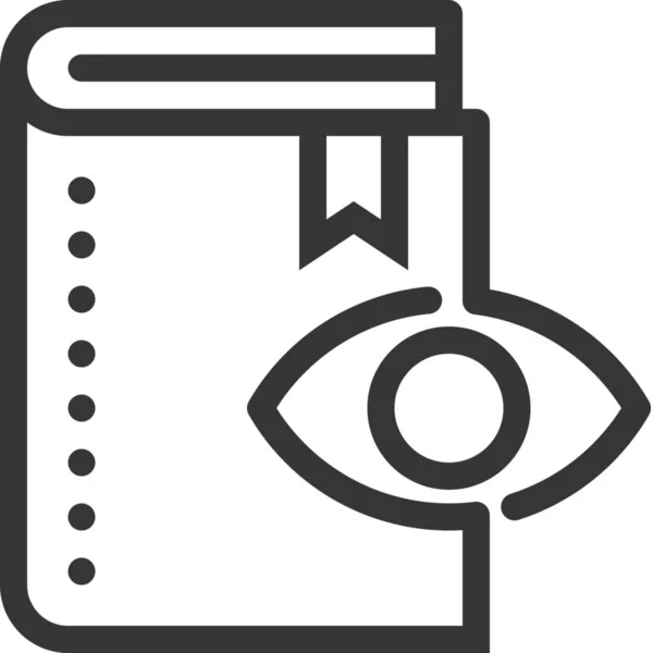 Boek Customer Service Eye Icon Outline Stijl — Stockvector