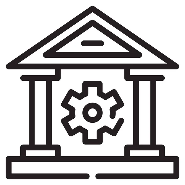 Иконка Банковского Строительства Стиле Outline — стоковый вектор