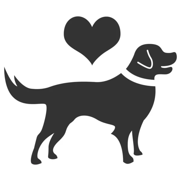 ソリッドスタイルの動物犬の犬のアイコン — ストックベクタ