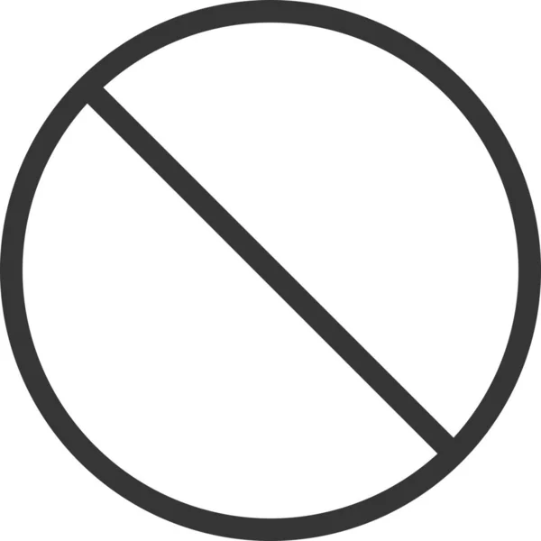 Κύκλος Σταυρό Απαγορευμένο Εικονίδιο Στυλ Περίγραμμα — Διανυσματικό Αρχείο