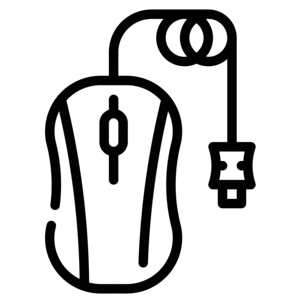 Klicker Computer Elektronisches Symbol Outline Stil — Stockvektor