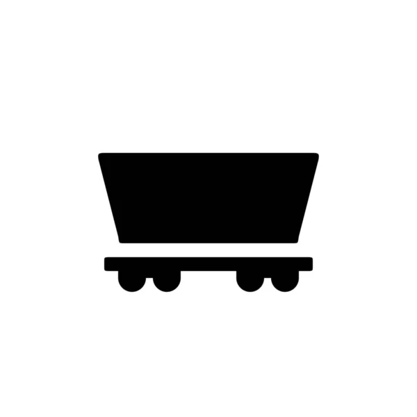 Icono Viaje Tren Abierto Estilo Sólido — Vector de stock