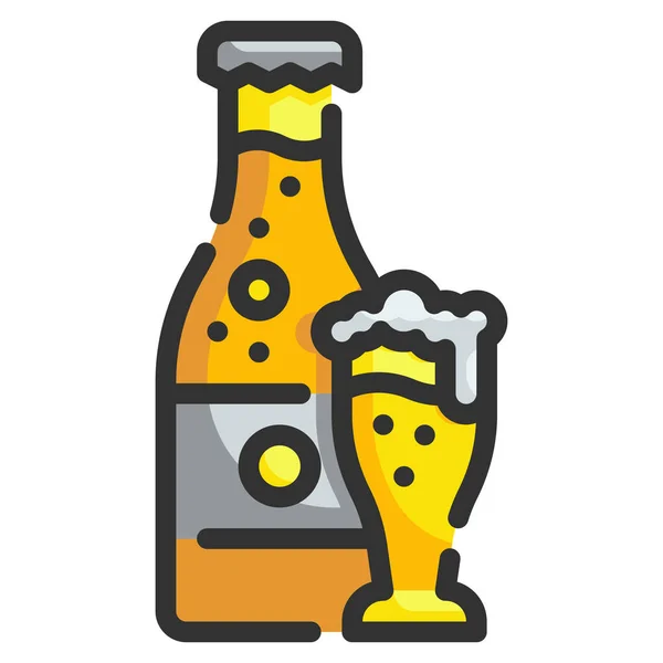 Alcohol Bebidas Cerveza Icono — Archivo Imágenes Vectoriales