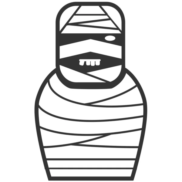 Cadavre Effrayant Icône Égypte Dans Style Solide — Image vectorielle