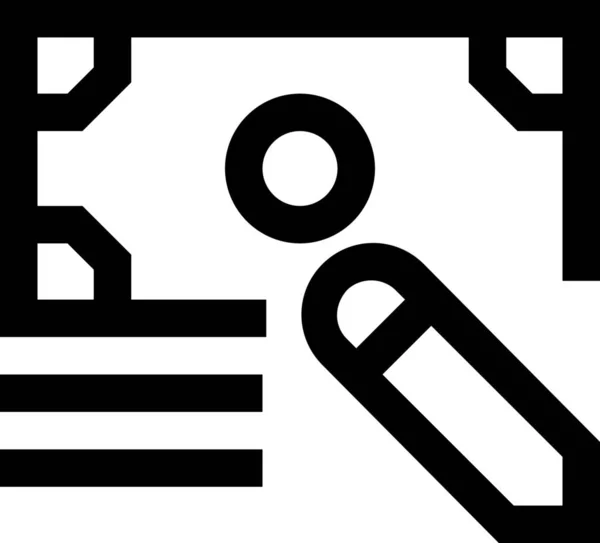 Bill Money Pen Icon Outline Style — Stock Vector