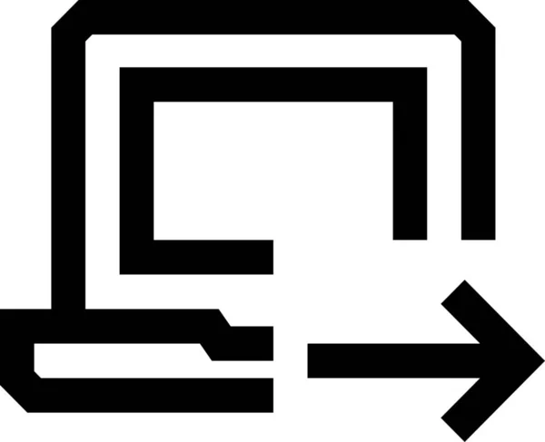 Pfeil Computer Desktop Symbol Outline Stil — Stockvektor