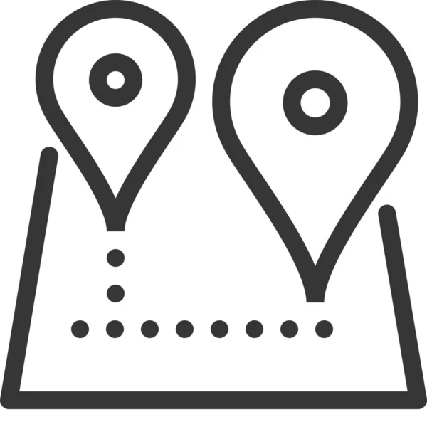 Dirección Gps Ubicación Mapa Icono Estilo Esquema — Vector de stock