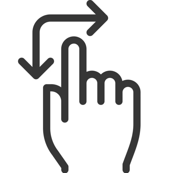 Finger Gesture Hand Icon Outline Style — Stock Vector