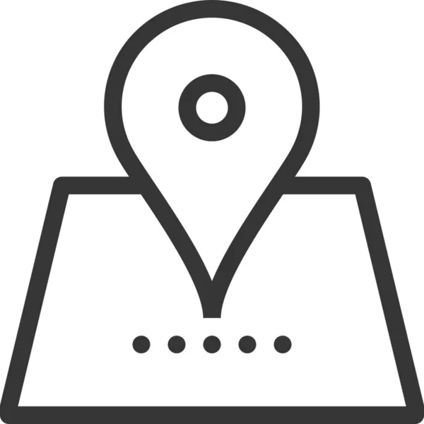 Gps Mapa Ubicación Icono Estilo Esquema — Vector de stock