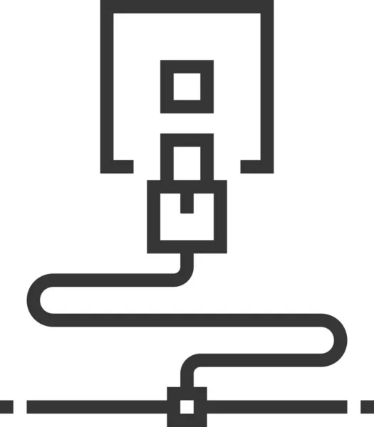 Kabelverbinding Ethernet Icoon Outline Stijl — Stockvector