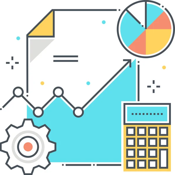 Analytics Calculator Grafiek Pictogram Business Management Categorie — Stockvector