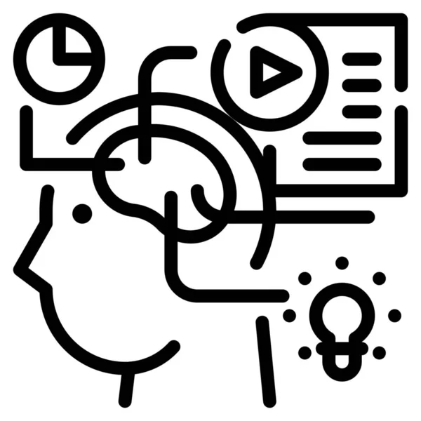 Cerveau Éducation Idée Icône — Image vectorielle