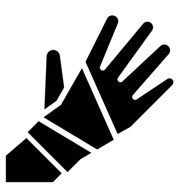 Verband Gebroken Hand Pictogram Solid Stijl — Stockvector