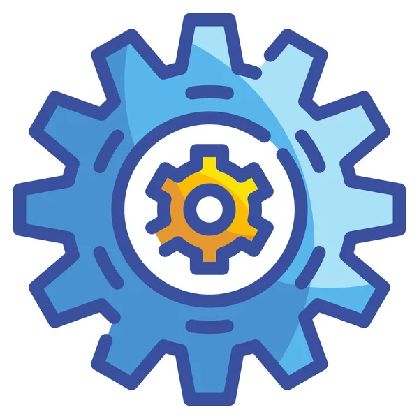 Cogwheel Configuration Gears Icon Filled Outline Style — Stock Vector