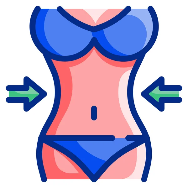 Beaty Bikini Body Icon Estilo Esquema Relleno — Archivo Imágenes Vectoriales