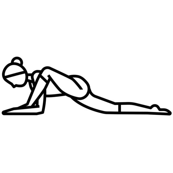 Lagarto Pose Yoga Icono Estilo Esquema — Vector de stock