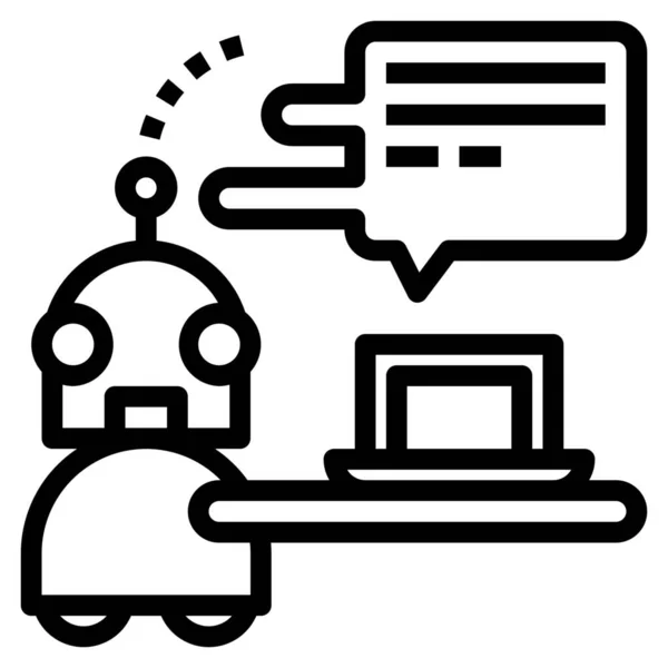 Business Chatbot Kundensymbol Outline Stil — Stockvektor