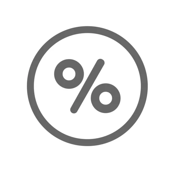 Zinsdarlehen Prozentsatz Symbol Umriss Stil — Stockvektor