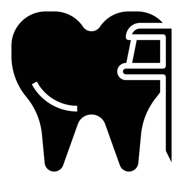 Ícone Descartável Dental Limpo Estilo Sólido —  Vetores de Stock