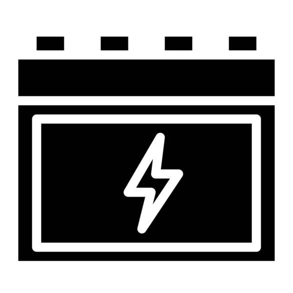 Batterij Auto Elektrisch Pictogram Massieve Stijl — Stockvector