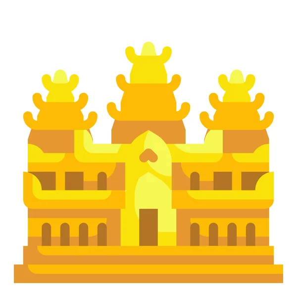Angkor Architektonische Asien Ikone — Stockvektor