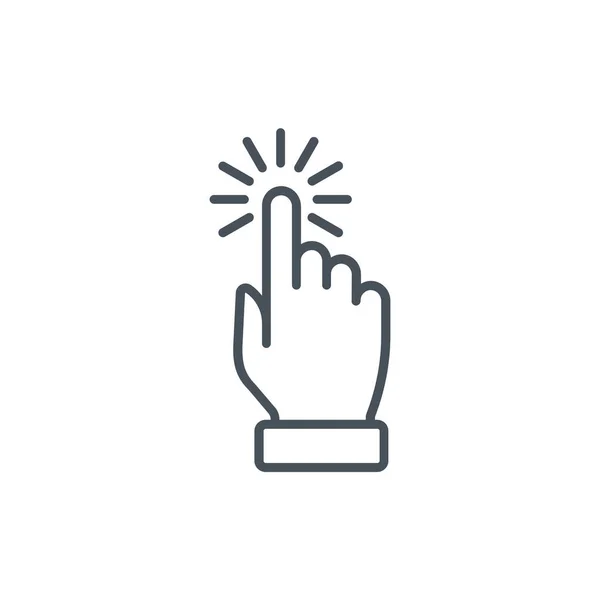 Click Finger Gesture Icon Outline Style — Stock Vector