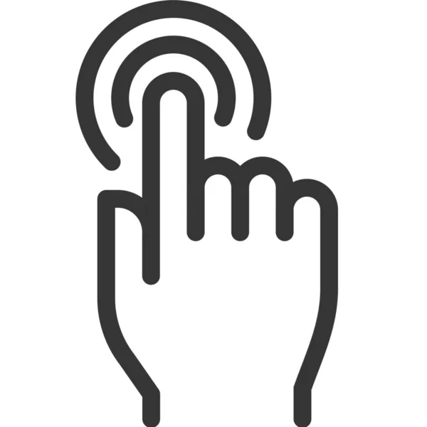 アウトラインスタイルの指のジェスチャーハンドアイコン — ストックベクタ