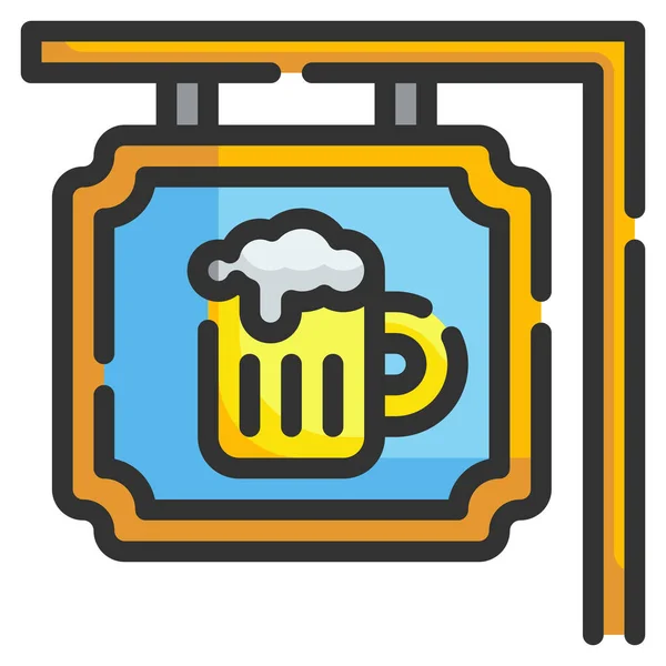 Alkoholische Bar Bier Ikone — Stockvektor