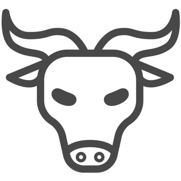 Bull Icône Marché Haussier Dans Style Outline — Image vectorielle