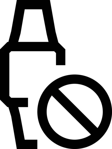 Icono Prohibido Dispositivo Cruzado Estilo Esquema — Vector de stock