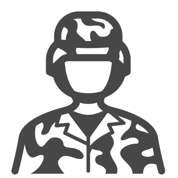 Cuartel Militar Icono Combatiente Estilo Sólido — Vector de stock