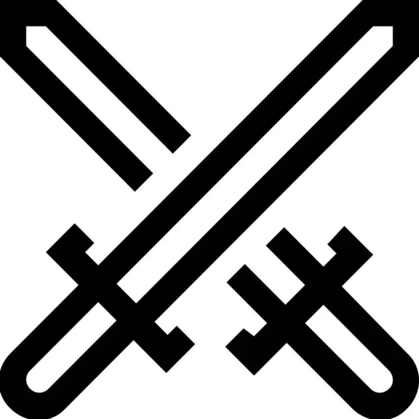 Ikona Bitwy Stylu Zarysu — Wektor stockowy