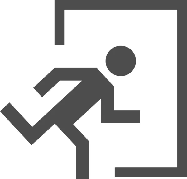 Door Escape Exit Icon Outline Style — Stock Vector
