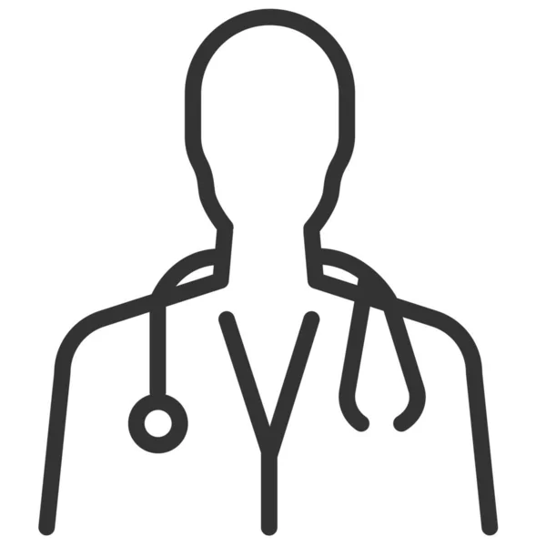 Médico Hospital Icono Médico Estilo Esquema — Vector de stock