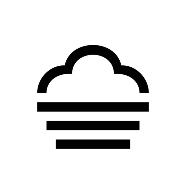 Nube Niebla Tiempo Icono Estilo Esquema — Archivo Imágenes Vectoriales