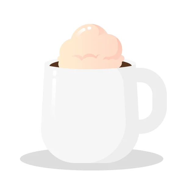 Affogato Café Icono Café Estilo Plano — Vector de stock