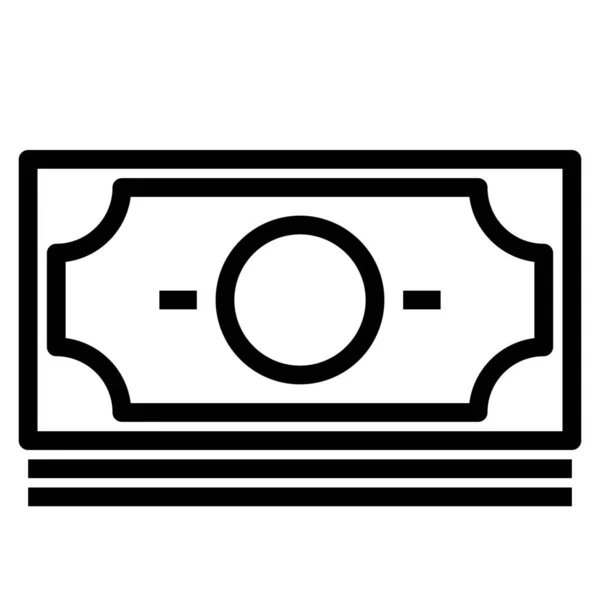 Cash Finance Geld Pictogram Omtrek Stijl — Stockvector