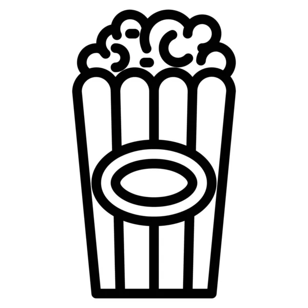 Icona Del Popcorn Corn Party Stile Outline — Vettoriale Stock