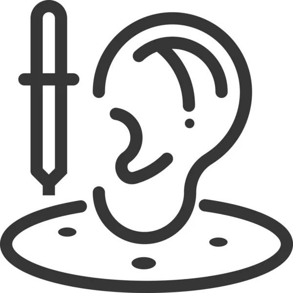Cartilage Ear Printing Icon — Stock Vector