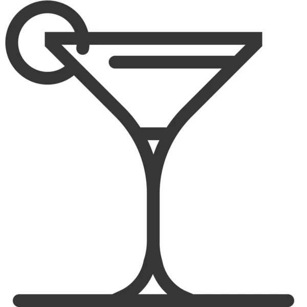 Alcohol Bar Drank Pictogram Omtrek Stijl — Stockvector